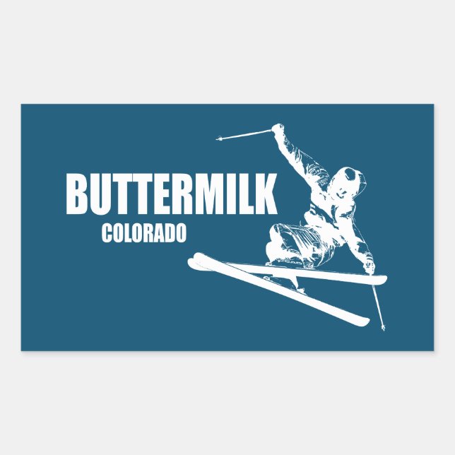 Buttermilk Colorado Skier Rechteckiger Aufkleber (Vorderseite)