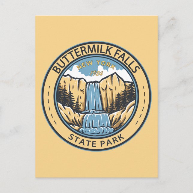 Buttermilk Falls Staat Park New York Abzeichen Postkarte (Vorderseite)