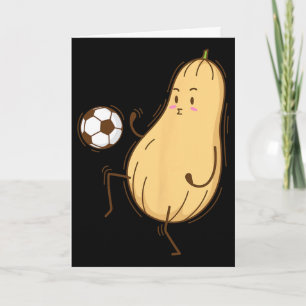 Butternusskürbis spielt Fußball  Karte