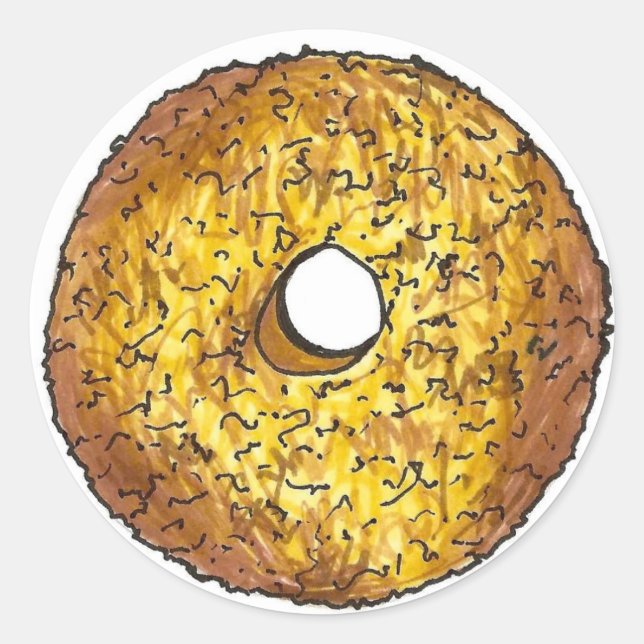 Butternut Crunch Donut Doughnut Frühstück Konditor Runder Aufkleber (Vorderseite)