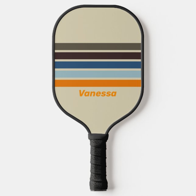 Butternut Fade über Strichen mit Namen Pickleball Schläger (Vorderseite)