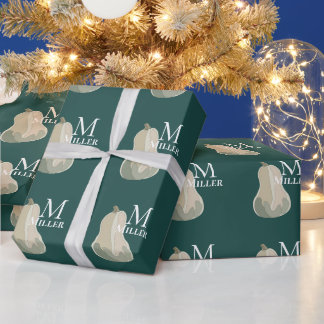 Butternut-Kürbis-Thanksgiving-Party-Monogramm Geschenkpapier