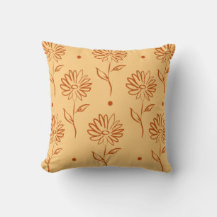 Butterscotch farbige Sonnenblumenmuster Kissen