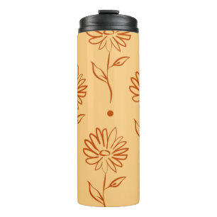 Butterscotch farbige Sonnenblumenmuster Thermosbecher