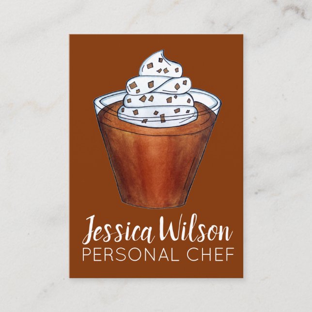 Butterscotch Pudding gepeitschte Creme Süd Food Visitenkarte (Vorderseite)