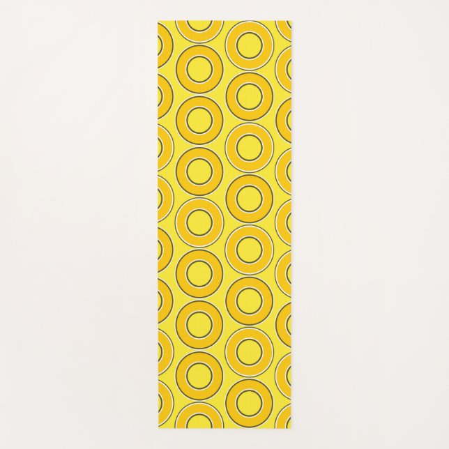 Butterscotch Retro Donuts Yogamatte (Vorderseite)