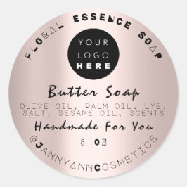 Butterseife Kosmetik Einzigartig Handgemachte Rose Runder Aufkleber