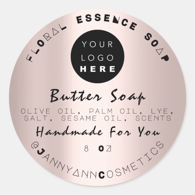 Butterseife Kosmetik Einzigartig Handgemachte Rose Runder Aufkleber (Vorderseite)