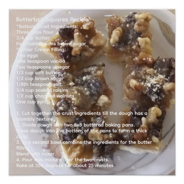 Buttertart Squares Rezept Poster (Vorderseite)