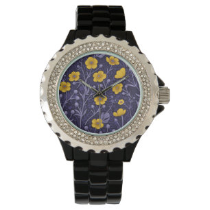 Buttertassen, gelb und violett armbanduhr