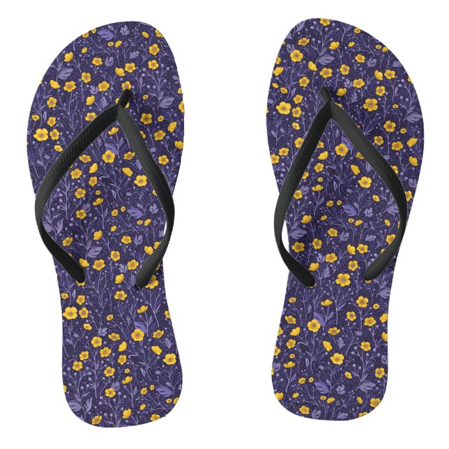 Buttertassen, gelb und violett flip flops (Fußbett)