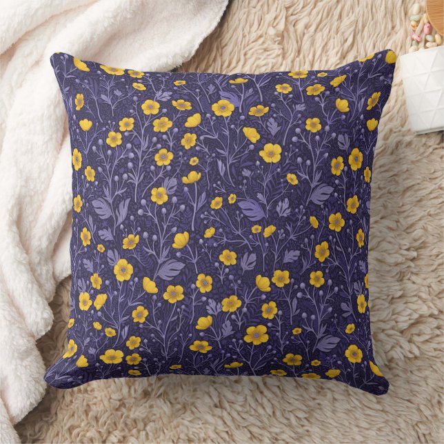 Buttertassen, gelb und violett kissen (Decke)