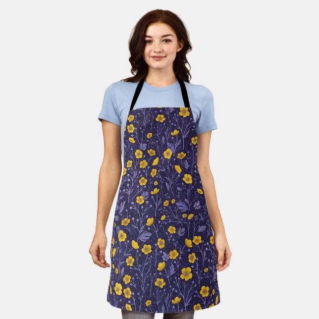 Buttertassen, gelb und violett schürze (Getragen)