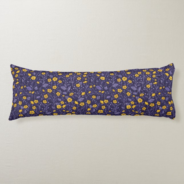 Buttertassen, gelb und violett seitenschläferkissen (Vorderseite)