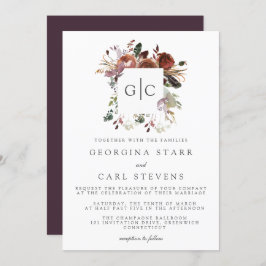 Butterum & Plum Wedding Monogram Einladung
