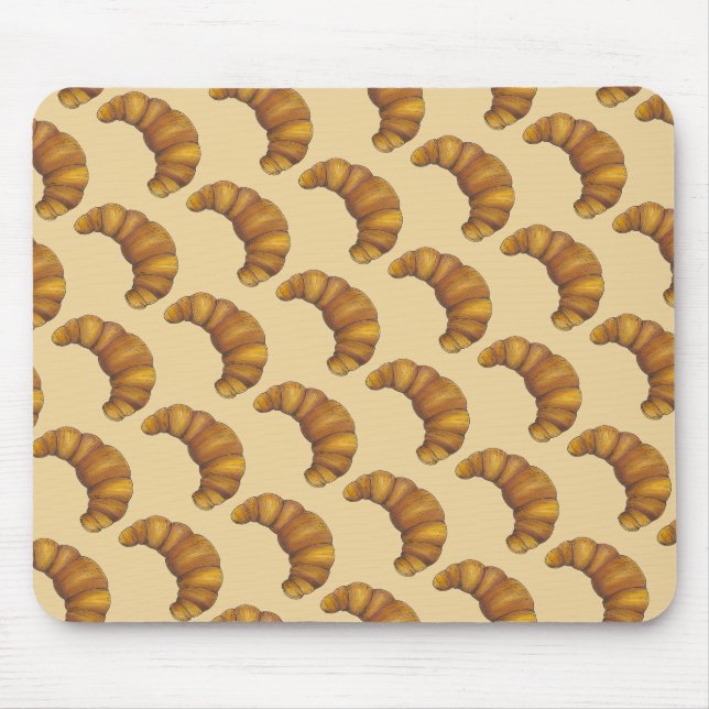 Buttery Flaky Golden Croissant French Pastry Food Mousepad (Vorne)