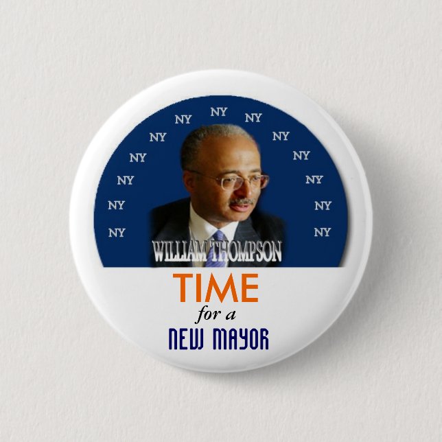 Button 2009 NY Bürgermeisters William Thompson (Vorderseite)