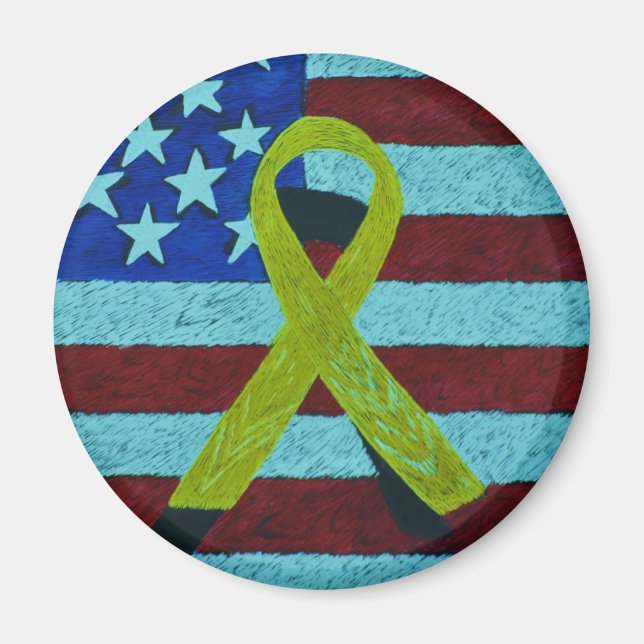 BUTTON A YELLOW RIBBON MAGNET (Vorne)