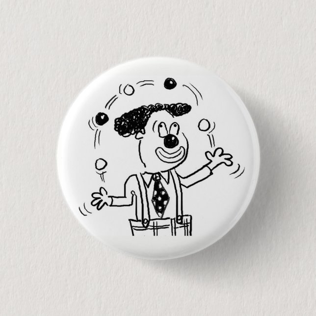 Button-Abzeichen mit Clown Juggler Juggler Button (Vorderseite)