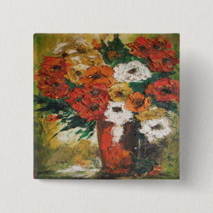 Button Ann Hayes Malen von roten Blume gemischt