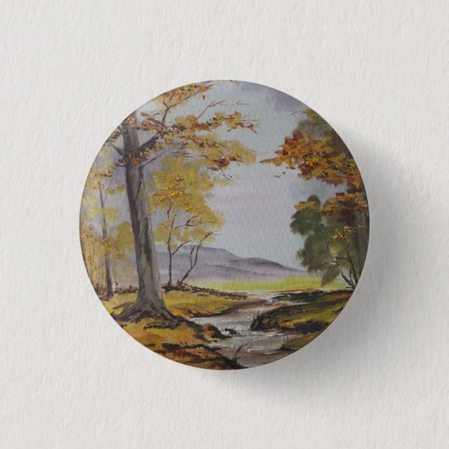 Button Ann Hayes Painting Forest Stream (Vorderseite)
