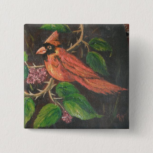 Button Ann Hayes Painting Kardinal (Vorderseite)