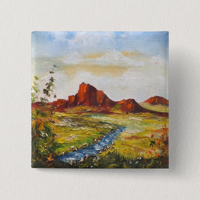 Button Ann Hayes Painting Red Rock Canyan (Vorderseite)