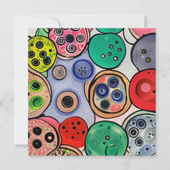 Button Art Feiertagskarte (Vorderseite)