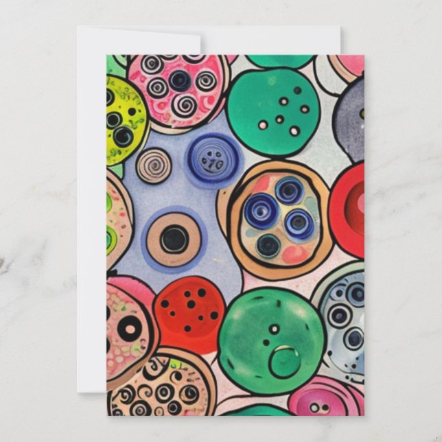 Button Art Feiertagskarte (Vorderseite)