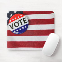 Button auf amerikanischer Flagge