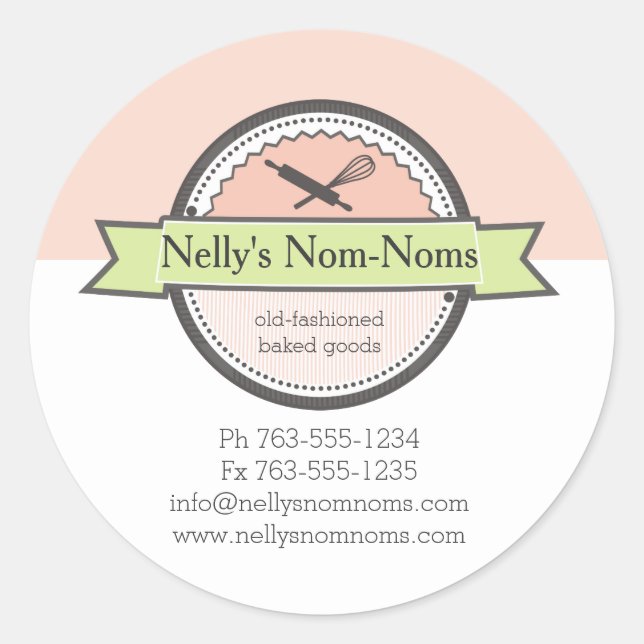 Button-Backen Runder Aufkleber (Vorderseite)