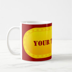 BUTTON BANNER gelber Farbverlauf + Ihr Text Kaffeetasse