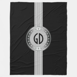 Button Banner Stars - Silber + Ihre Ideen Fleecedecke