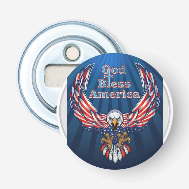 Button Bottle Opener American beautiful Eagle W Flaschenöffner (Vorderseite)