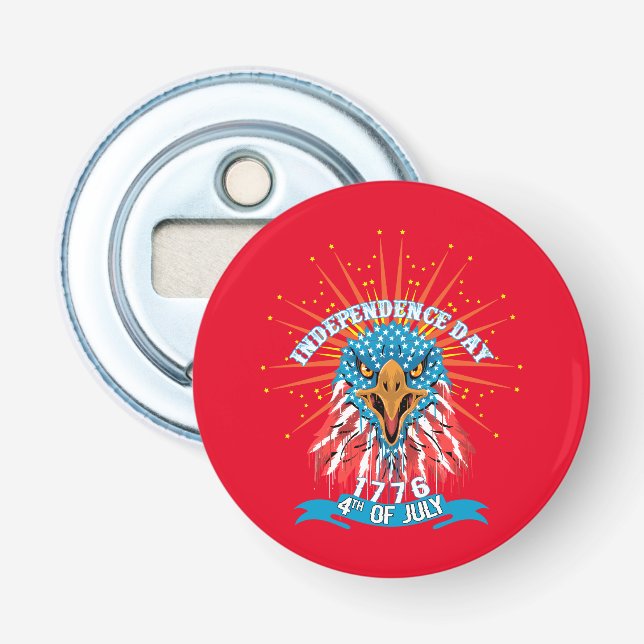 Button Bottle Opener Amerikaner schön Adler rot Flaschenöffner (Vorderseite)