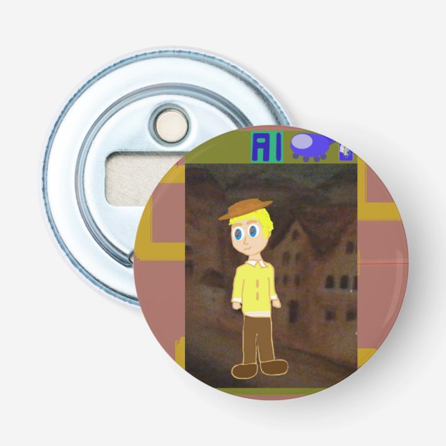 Button Bottle Opener Flaschenöffner (Vorderseite)