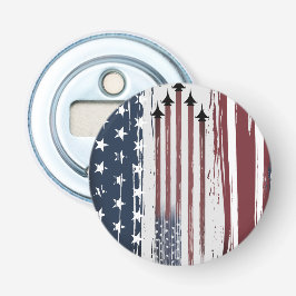 Button Bottle Opener grunge American Flag Aircraft Flaschenöffner
