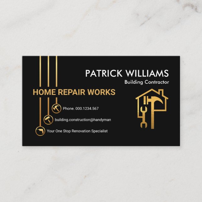 Button Builder für kreative Handyman-Tools Visitenkarte (Vorderseite)