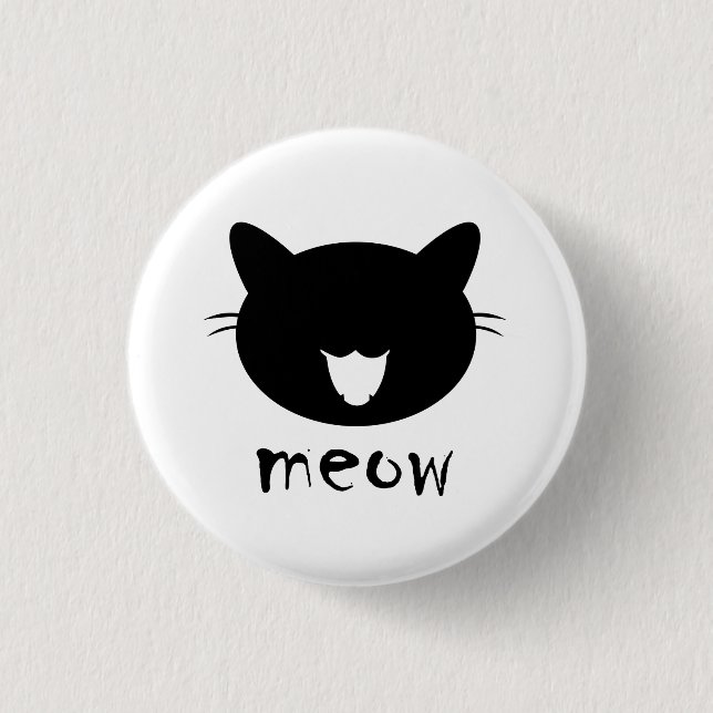 Button Cat miauen | Round Button (Vorderseite)