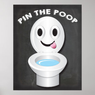 Button den Kack auf der Toilette Emoji Game Poster