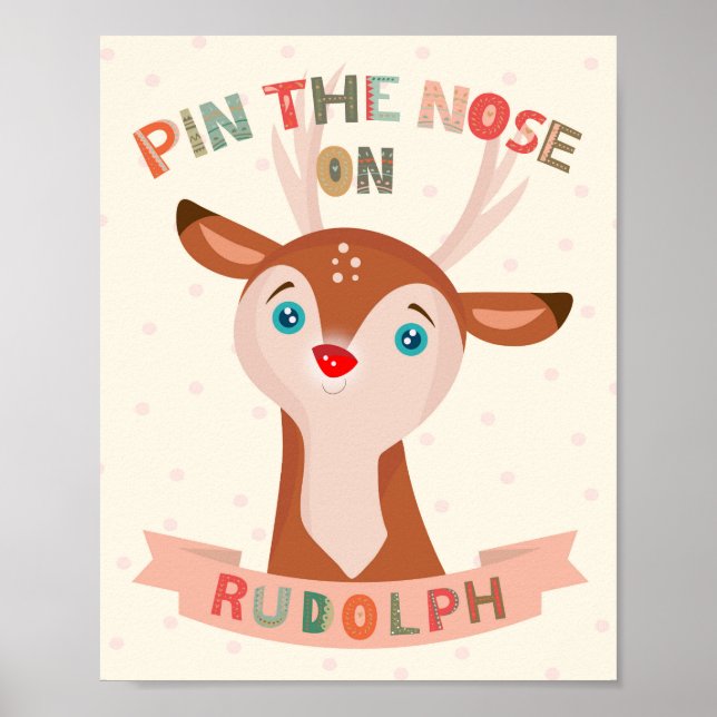 Button der Nase auf Rudolph Party Game Poster (Vorne)