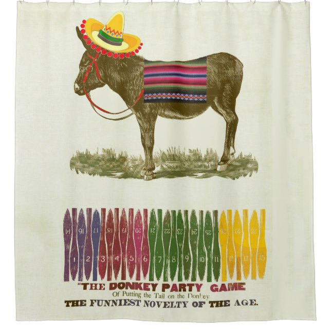 Button des Schwanzes auf dem Donkey Duschvorhang (Vorderseite)