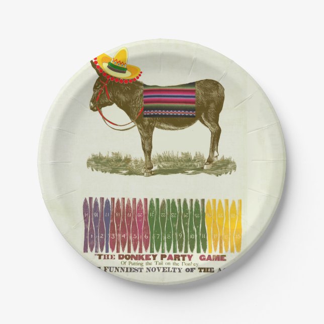 Button des Schwanzes auf dem Donkey Pappteller (Vorderseite)