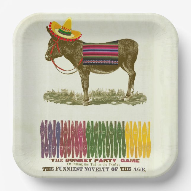 Button des Schwanzes auf dem Donkey Pappteller (Vorderseite)