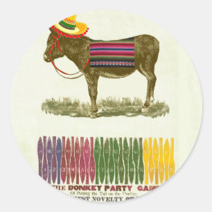 Button des Schwanzes auf dem Donkey Runder Aufkleber