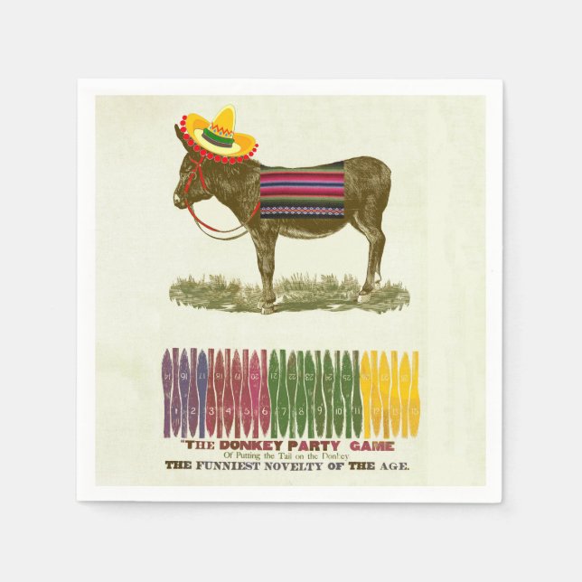 Button des Schwanzes auf dem Donkey Serviette (Vorderseite)