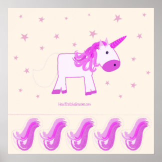 Button des Schwanzes auf dem Unicorn Party Game Poster
