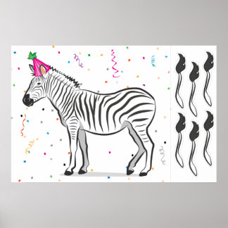 Button des Schwanzes auf dem Zebra Poster