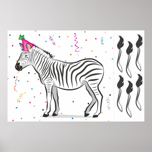 Button des Schwanzes auf dem Zebra Poster (Vorne)