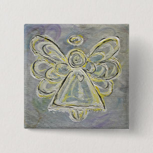 Button des Silberleuchters Angel Art Button